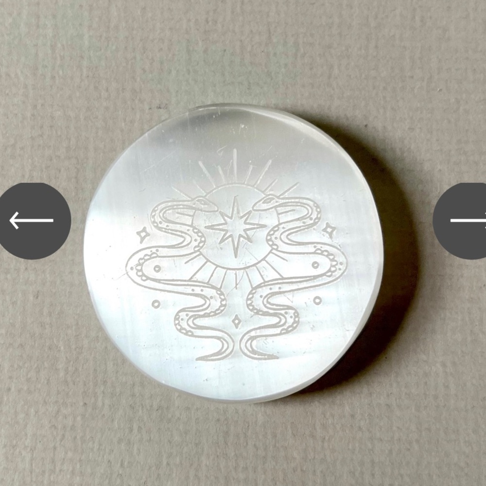 Divine Serpentine Selenite Palm Stone / Crystal